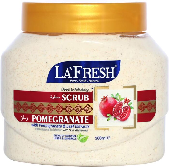 La Fresh Pomegranate Face Scrub: Exfoliate & Glow with 500ml - Image 1