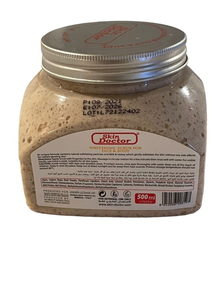 Skin Doctor Whitening Scrub: Brighten Face & Body with Milk - Image 3
