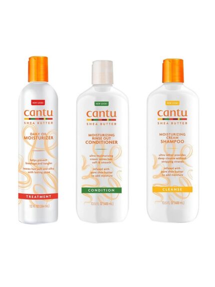 Cantu Hydrating Hair Care Set: 3-Piece Shampoo, Conditioner & Moisturizing Cream (1184ml)