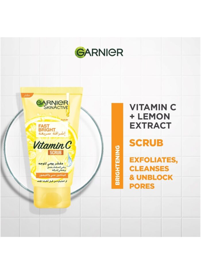 Garnier Radiant Skin Daily: Vitamin C Brightening Scrub (150ml) - Image 2