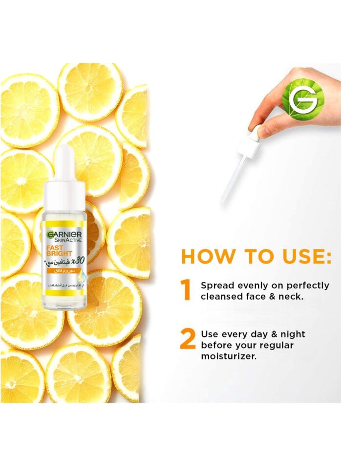 Garnier Skin Active Fast Bright 30x Vitamin C Serum: Instant Glow & Radiance - Image 7