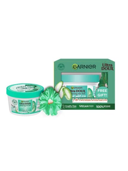Garnier Ultra Doux Aloe Vera 3-in-1 Hair Food for Normal Hair: Moisturizing & Free Scrunchy